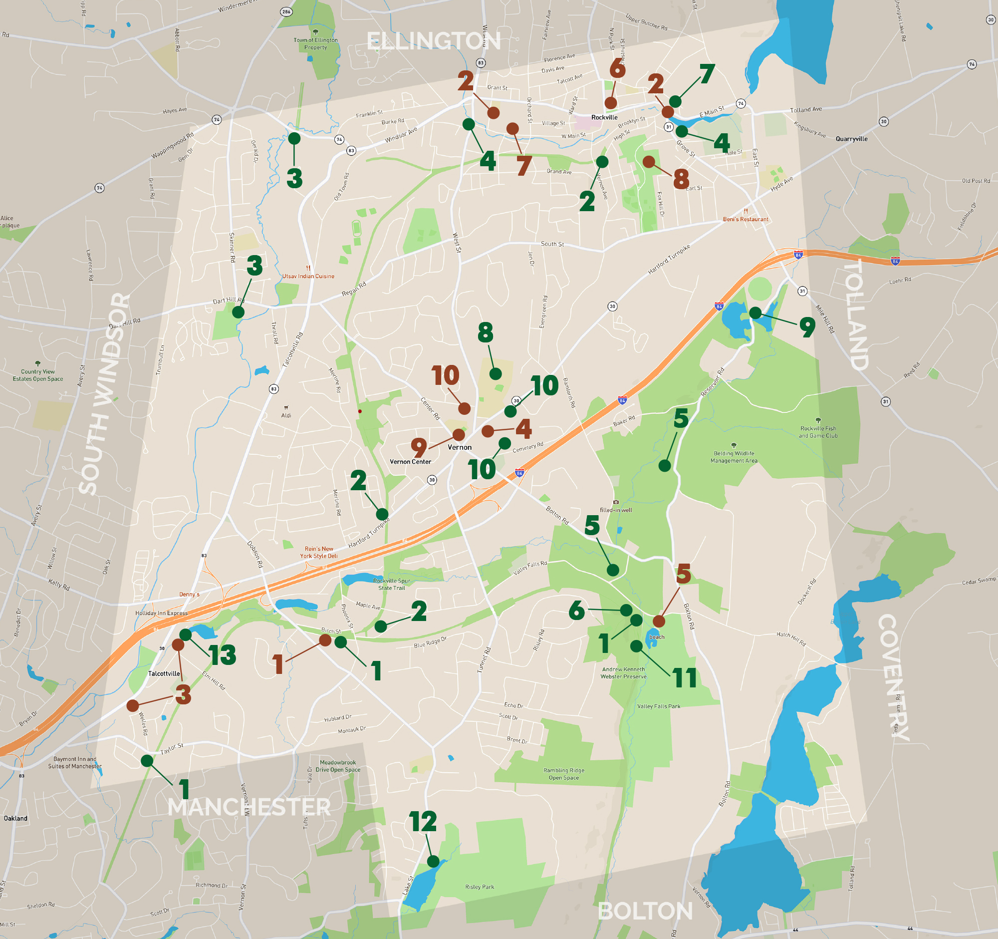 Trails & Attractions Map Vernon Historical Society